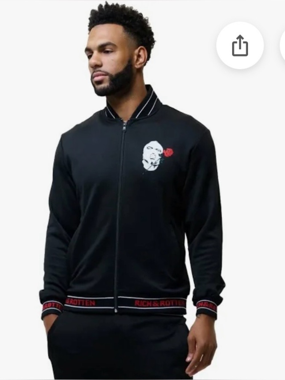 NWT Rich & Rotten Thug Love Black Track Jacket Size XL